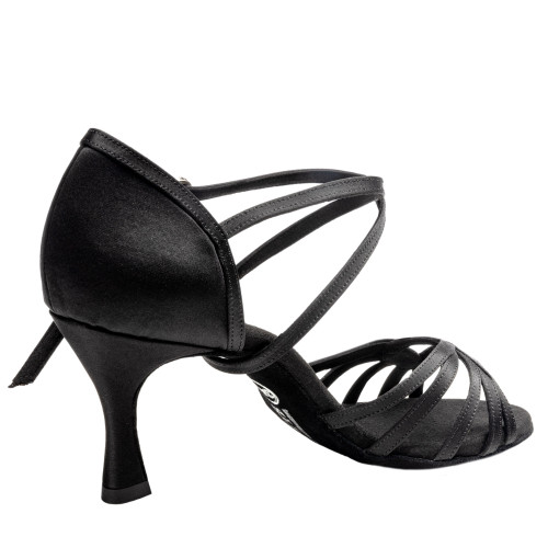 Rummos Ladies Latin Dance Shoes Elite Eris 041 - Material: Satin Black - Width: Normal - Heel: 60R Flare - Size: EUR 38