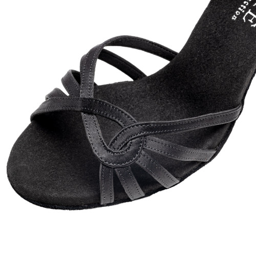 Rummos Ladies Latin Dance Shoes Elite Eris 041 - Material: Satin Black - Width: Normal - Heel: 60R Flare - Size: EUR 40.5
