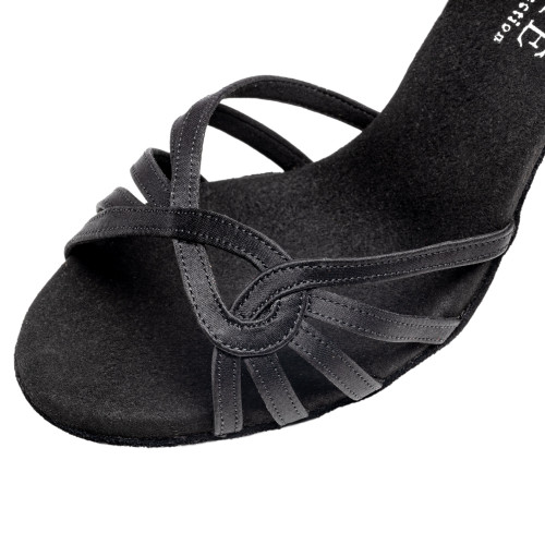 Rummos Mujeres Latino Zapatos de Baile Elite Eris 041 - Material: Satén - Color: Negro - Anchura: Normal - Tacón: 60R Flare - Talla: EUR 40.5