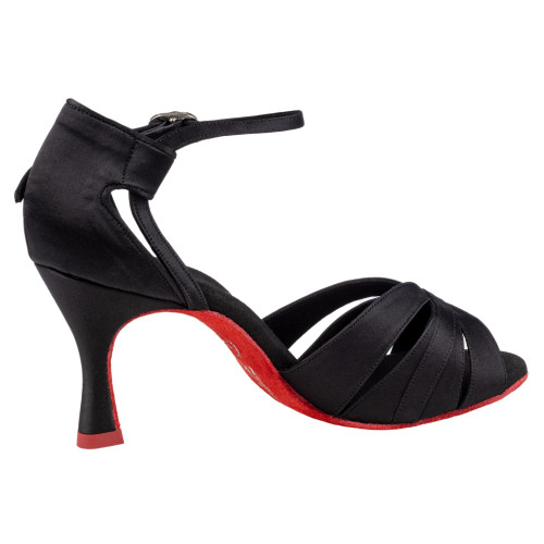 Rummos Ladies Latin Dance Shoes Elite Aura 041 - Material: Satin Black - Width: Normal - Heel: 60R Flare - Size: EUR 38.5