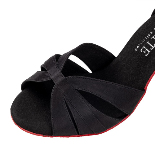 Rummos Mujeres Latino Zapatos de Baile Elite Aura 041 - Material: Satén - Color: Negro - Anchura: Normal - Tacón: 60R Flare - Talla: EUR 38.5