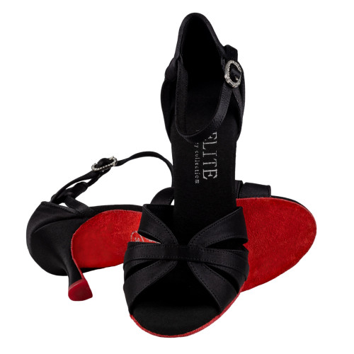 Rummos Mulheres Latino Sapatos de dança Elite Aura 041 - Material: Cetim - Cor: Preto - Largura: Normal - Salto: 70R Flare - Tamanho: EUR 39