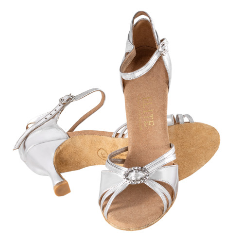 Rummos Damen Tanzschuhe Elite Bella - Leder Silber - 6 cm