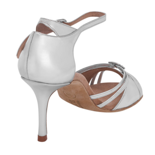 Rummos Damen Tanzschuhe Elite Bella - Leder Silber - 8 cm