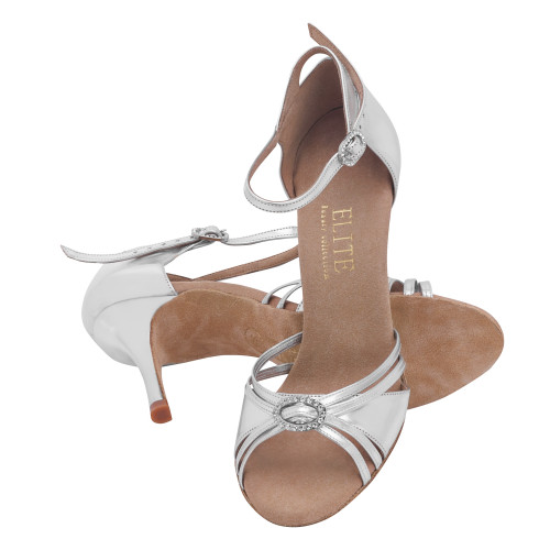Rummos Mulheres Sapatos de dança Elite Bella - Pele Prata - 8 cm