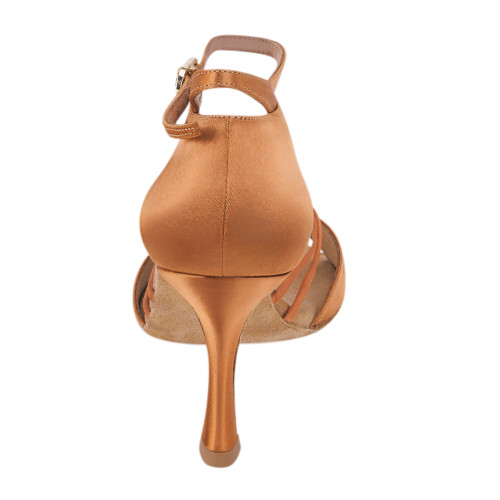 Rummos Dames Latin Dansschoenen Elite Bella 048 - Materiaal: Satijn - Kleur: Dark Tan - Bredee: Normal - Hak: 70R Flare - Grootte: EUR 40