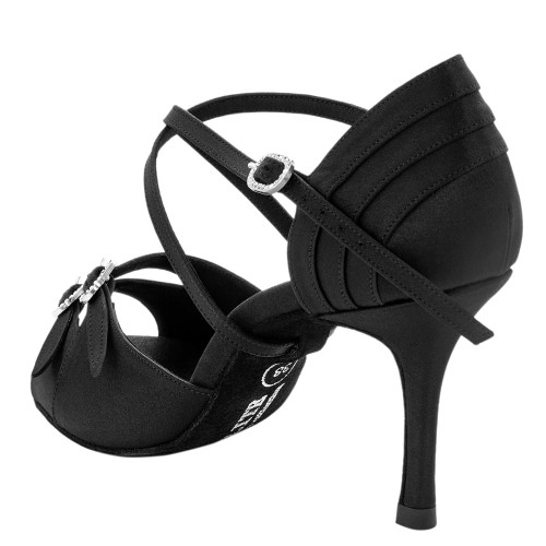 Rummos Femmes Latine Chaussures de Danse Elite Diana 041 - Matériel: Satin - Couleur: Noir - Forme: Normal - Talon: 80E Stiletto - Pointure: EUR 38