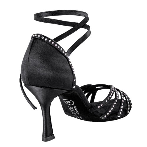 Rummos Dames Dansschoenen Elite Eris - Satijn Zwart - 7 cm