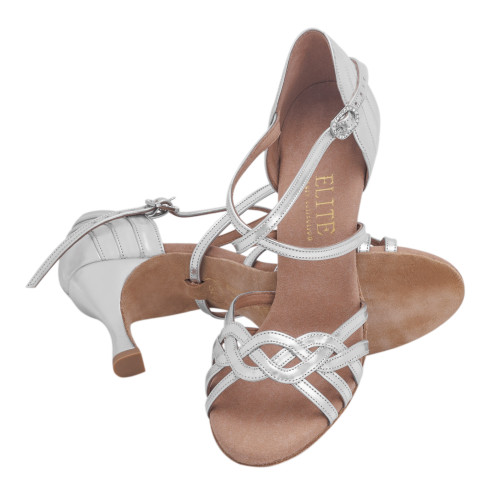 Rummos Damen Tanzschuhe Elite Gaia - Material: Leder - Farbe: Silber - Weite: Normal - Absatz: 60R Flare - Größe: EUR 38.5