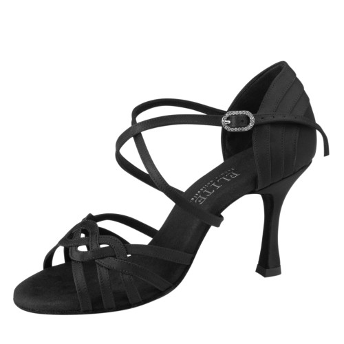 Rummos Ladies Latin Dance Shoes Elite Gaia 041 - Material: Satin Black - Width: Normal - Heel: 70R Flare - Size: EUR 40