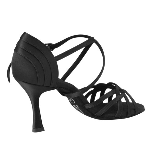 Rummos Ladies Latin Dance Shoes Elite Gaia 041 - Material: Satin Black - Width: Normal - Heel: 70R Flare - Size: EUR 40