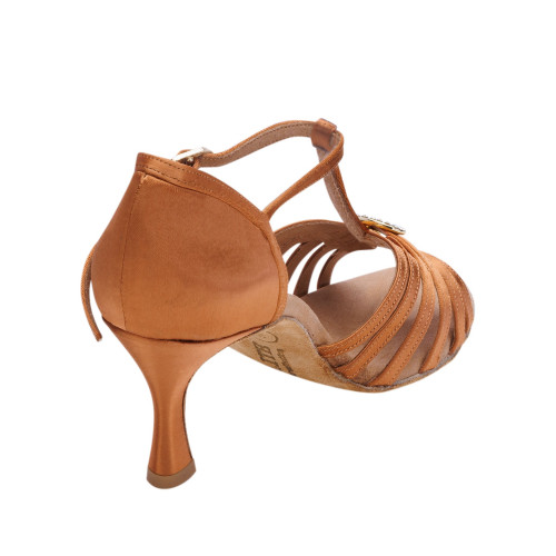 Rummos Femmes Latine Chaussures de Danse Elite Karina 048 - Matériel: Satin - Couleur: Dark Tan - Forme: Normal - Talon: 60R Flare - Pointure: EUR 38