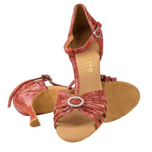 Rummos Mulheres Sapatos de dança Elite Karina 205 - Pele Histrix Vermelha - 7 cm
