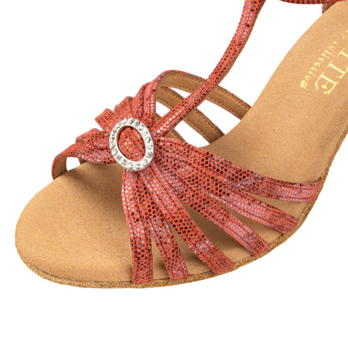 Rummos Dames Dansschoenen Elite Karina 205 - Leer Histrix Rood - 7 cm