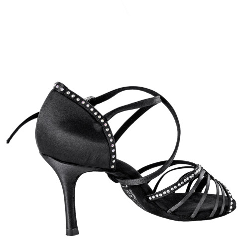 Rummos Donne Latino Scarpe da Ballo Elite Luna 041S - Materialeeeeeeeeee: Raso - Colore: Nero - Larghezza: Normal - Tacco: 80E Stiletto - Misura: EUR 38