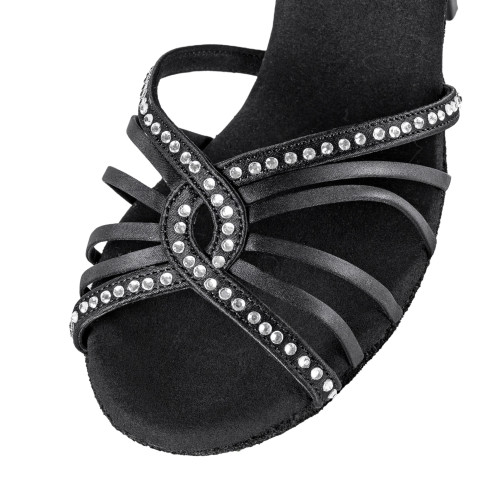Rummos Mujeres Latino Zapatos de Baile Elite Luna 041S - Material: Satén - Color: Negro - Anchura: Normal - Tacón: 80E Stiletto - Talla: EUR 38