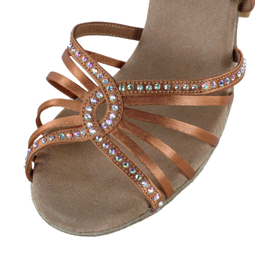 Rummos Damen Tanzschuhe Elite Luna 048S - Dark Tan - 7 cm