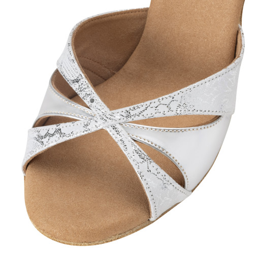 Rummos Mulheres Latino Sapatos de dança Elite Paloma - Material: Pele - Cor: Branco/Prata - Largura: Normal - Salto: 70R Flare - Tamanho: EUR 37