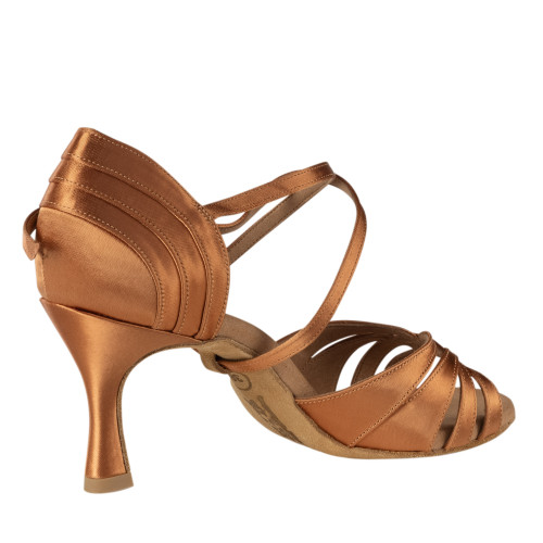 Rummos Dames Latin Dansschoenen Elite Paris 048 - Materiaal: Satijn - Kleur: Dark Tan - Bredee: Normal - Hak: 60R Flare - Grootte: EUR 39