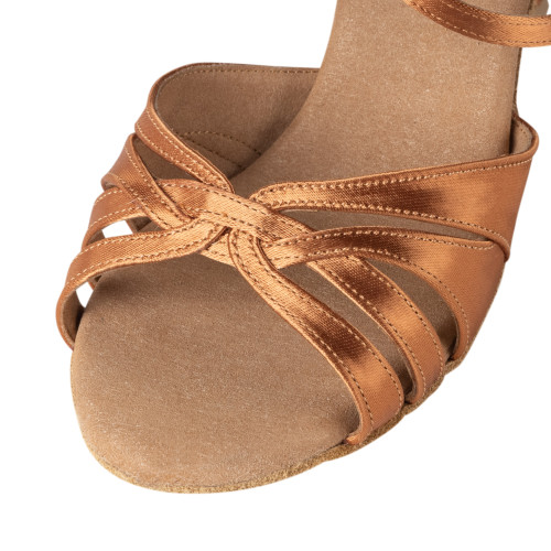 Rummos Damen Tanzschuhe Elite Paris 048 - Obermaterial: Satin - Farbe: Dark Tan - Weite: Normal - Absatz: 60R Flare - Größe: EUR 36