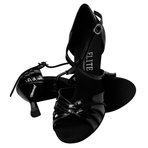 Rummos Mujeres Zapatos de Baile Elite Paris - Charol Negro - 6 cm
