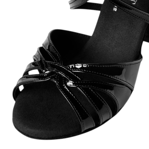 Rummos Damen Tanzschuhe Elite Paris 035 - Lack Schwarz - 7 cm