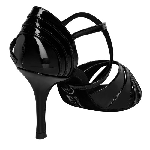 Rummos Damen Tanzschuhe Elite Paris 035 - Lack Schwarz - 8 cm