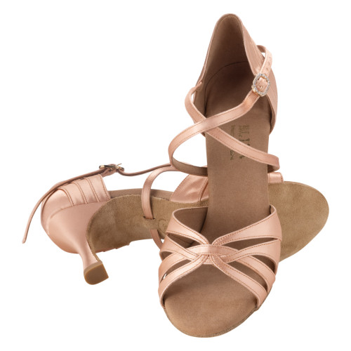 Rummos Damen Tanzschuhe Elite Paris 043 - Obermaterial: Satin - Farbe: Flesh - Weite: Normal - Absatz: 60R Flare - Größe: EUR 40,5