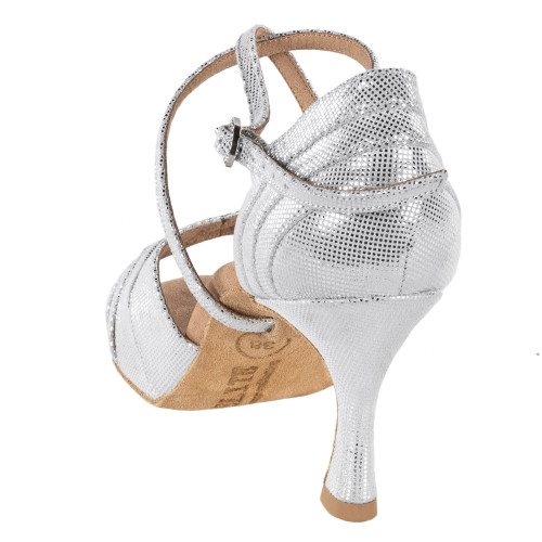 Rummos Damen Tanzschuhe Elite Paris 069 - Leder Silber Diva - 6 cm