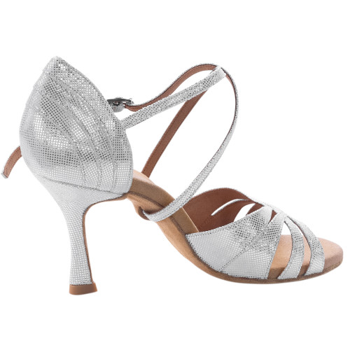 Rummos Women´s dance shoes Elite Paris 069 - Leather Silver - 7 cm