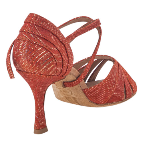 Rummos Mulheres Sapatos de dança Elite Paris 548 - Pele Dark Tan Shiny - 7 cm