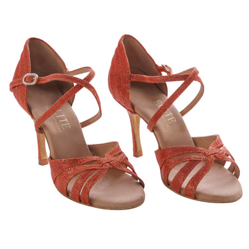 Rummos Mulheres Latino Sapatos de dança Elite Paris 548 - Material: Pele - Cor: Dark Tan Shiny - Largura: Normal - Salto: 80E Stiletto - Tamanho: EUR 38