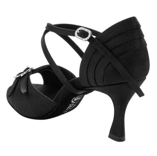 Rummos Femmes Latine Chaussures de Danse Elite Diana 041 - Matériel: Satin - Couleur: Noir - Forme: Normal - Talon: 60R Flare - Pointure: EUR 37