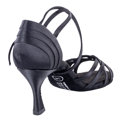 Rummos Ladies Latin Dance Shoes Elite Gaia 041 - Material: Satin Black - Width: Normal - Heel: 60R Flare - Size: EUR 39
