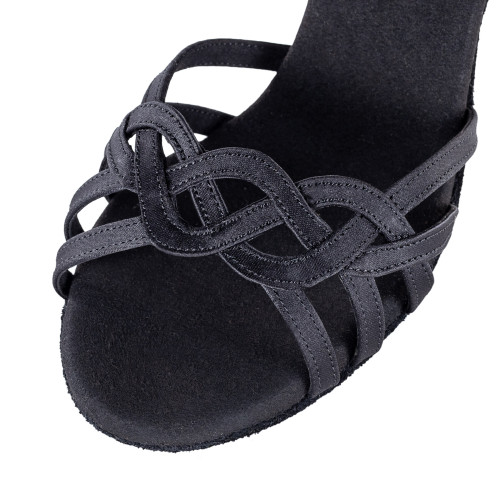 Rummos Ladies Latin Dance Shoes Elite Gaia 041 - Material: Satin Black - Width: Normal - Heel: 60R Flare - Size: EUR 39