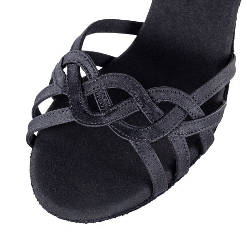 Rummos Femmes Latine Chaussures de Danse Elite Gaia 041 - Matériel: Satin - Couleur: Noir - Forme: Normal - Talon: 60R Flare - Pointure: EUR 40