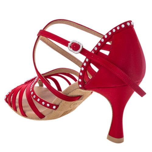 Rummos Mujeres Zapatos de Baile Elite Luna 049S - Satín Rojo - 6 cm