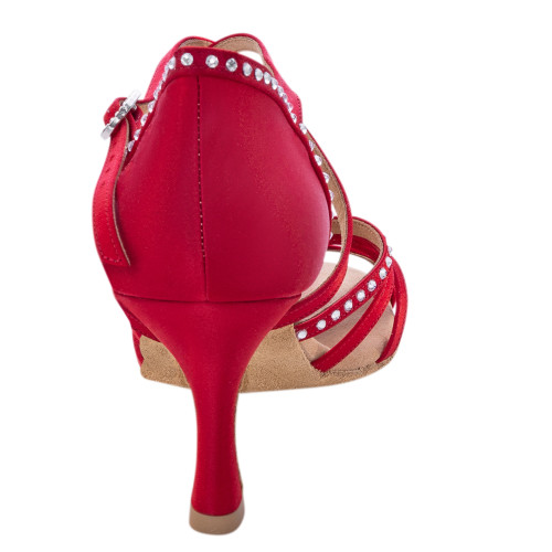 Rummos Mujeres Zapatos de Baile Elite Luna 049S - Satín Rojo - 6 cm