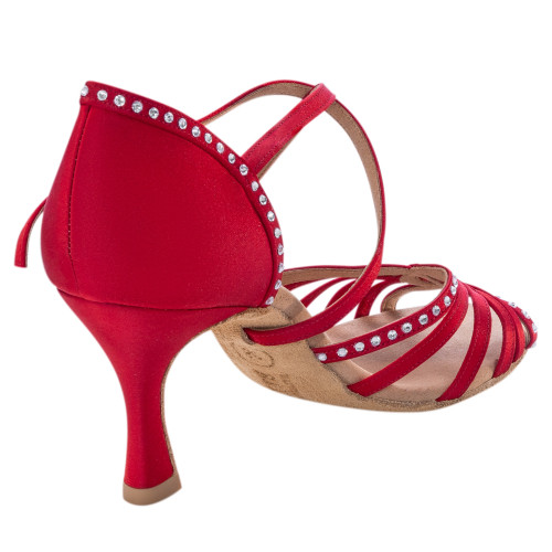 Rummos Mujeres Zapatos de Baile Elite Luna 049S - Satín Rojo - 6 cm