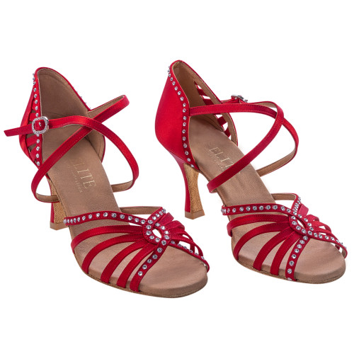 Rummos Mujeres Zapatos de Baile Elite Luna 049S - Satín Rojo - 6 cm