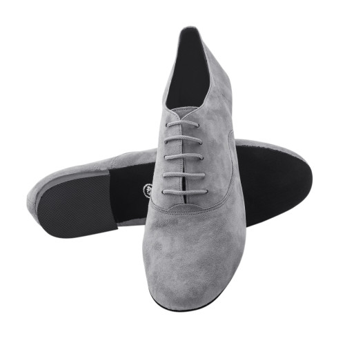 Rummos Hommes Chaussures de Danse Elite Flexman 240 - Nubuck Gris - 3,5 cm