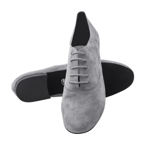 Rummos Hombres Zapatos de Baile Elite Flexman 240 - Nobuk Gris - 3,5 cm