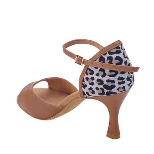 Rummos Femmes Chaussures de Danse Gabi - Cuir Beige/Leopard - 6 cm