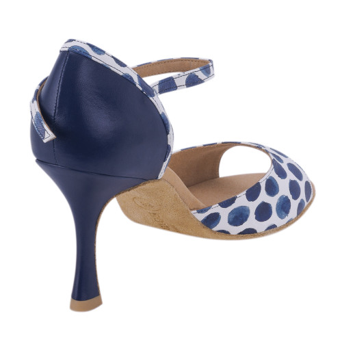 Rummos Mulheres Sapatos de Dança Gabi - Pele Azul/Navy/Branco - Normal - 70R Flare - EUR 39