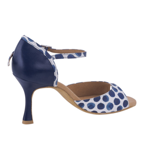 Rummos Dames Dansschoenen Gabi - Leer Blauw/Navy/Wit - Medium (Normaal) - 70R Flare - EUR 39