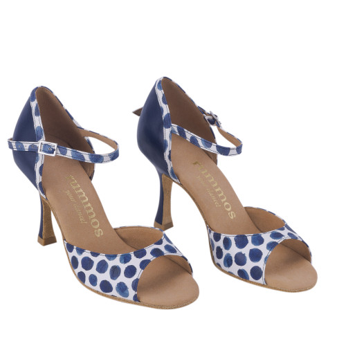 Rummos Mulheres Sapatos de Dança Gabi - Pele Azul/Navy/Branco - Normal - 70R Flare - EUR 39