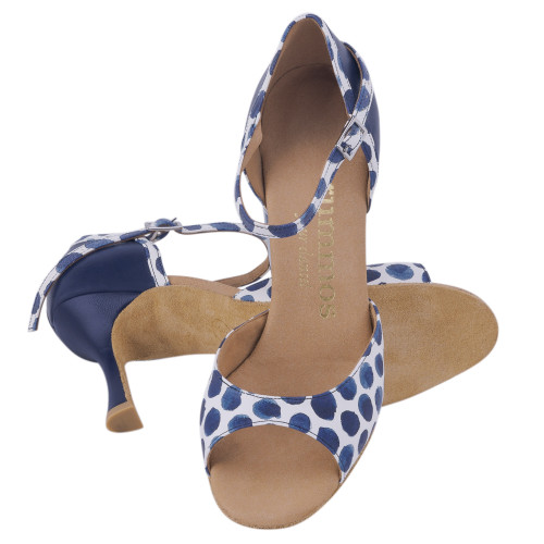 Rummos Femmes Chaussures de Danse Gabi - Cuir Bleu/Navy/Blanc - Normal - 70R Flare - EUR 39