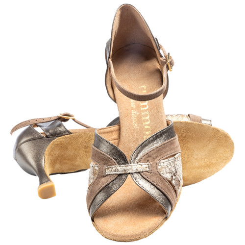 Rummos Mulheres Sapatos de Dança Isabel-023-198 - BronzMetal/Taupe - 6 cm