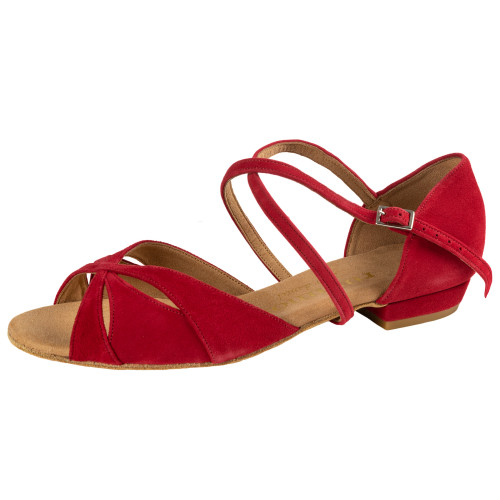 Rummos Damen Tanzschuhe Lola - Nubuck Rot - Normal - 20 Block - EUR 37