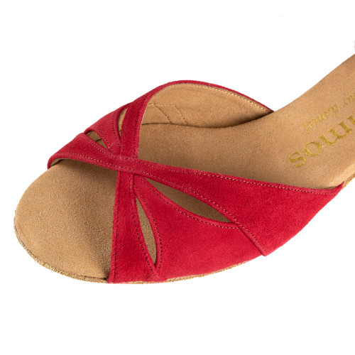 Rummos Damen Tanzschuhe Lola - Nubuck Rot - Normal - 20 Block - EUR 40
